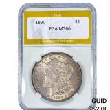 1890 Morgan Silver Dollar PGA MS66