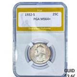 1932-S Washington Silver Quarter PGA MS64+
