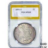 1891-S Morgan Silver Dollar PGA MS64