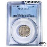 1937-D Buffalo Nickel PCGS MS65