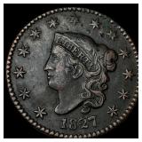 1827 Coronet Head Large Cent CLOSELY UNCIRCULATE