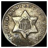 1851-O Silver Three-Cent Piece LIGHTLY  CIRCULATE
