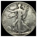 1938-D Silver Walking Liberty Half Dollar  LIGHTL