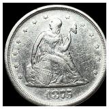 1875-S Silver Twenty-Cent Piece CHOICE AU