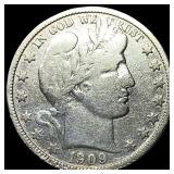 1909 Silver Barber Half Dollar LIGHTLY  CIRCULATE