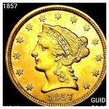 1857 $2.50 Gold Quarter Eagle UNCIRCULATED