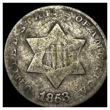 1853 Silver Three-Cent Piece NEARLY UNCIRCULATED