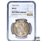 1923-D Silver Peace Dollar NGC MS62