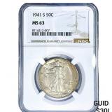 1941-S Walking Liberty Half Dollar NGC MS63