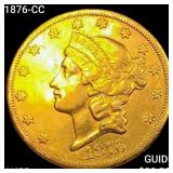 1876-CC $20 Gold Double Eagle CHOICE AU