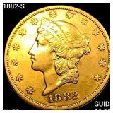 1882-S $20 Gold Double Eagle CHOICE AU