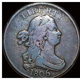 1806 Drapped Bust Half Cent ABOUT UNCIRCULATED AB