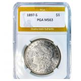 1897-S Morgan Silver Dollar PGA MS63