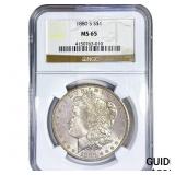 1880-S Morgan Silver Dollar NGC MS65