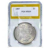1887 Morgan Silver Dollar PGA MS64
