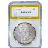 1881-S Morgan Silver Dollar PGA MS66