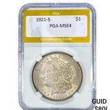 1921-S Morgan Silver Dollar PGA MS64