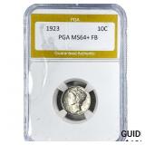 1923 Mercury Silver Dime PGA MS64+ FB