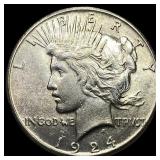 1924-S Silver Peace Dollar CLOSELY UNCIRCULATED