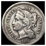 1872 Nickel Three-Cent Piece NEARLY UNCIRCULATED