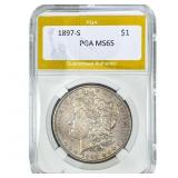 1897-S Morgan Silver Dollar PGA MS65