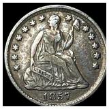 1857 Silver Seated Liberty Half Dime NEARLY UNCI