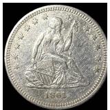 1861 Silver Seated Liberty Quarter CLOSELY  UNCIR