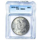 1878 7TF Morgan Silver Dollar ICG MS64
