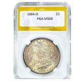 1884-O Morgan Silver Dollar PGA MS66