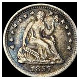 1857 Silver Seated Liberty Half Dime NEARLY UNCI