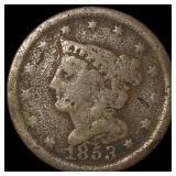 1853 Braided Hair Half Cent NICELY CIRCULATED
