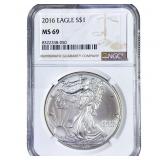 2016 Silver Eagle NGC MS69