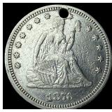 1876 Seated Liberty Quarter (holed) HIGH GRADE
