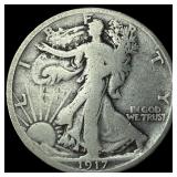 1917-D Silver Half Dollar LIGHTLY CIRCULATED