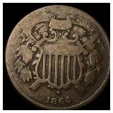 1864 small motto Two Cent piece NICELY  CIRCULATE