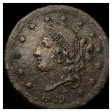 1839 Braided Hair Large Cent NEARLY  UNCIRCULATED