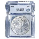 1999 Silver Eagle ICG MS70