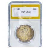 1942 Walking Liberty Half Dollar PGA MS66