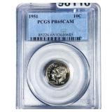 1951 Roosevelt Dime PCGS PR65 CAM