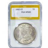 1882-CC Morgan Silver Dollar PGA MS66