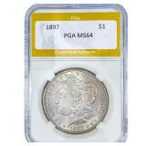 1897 Morgan Silver Dollar PGA MS64