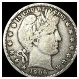 1906 Barber Half Dollar LIGHTLY CIRCULATED LIGHTL