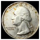 1935-D Silver Washington Quarter CLOSELY UNCIRCU