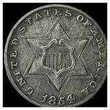 1854 Silver Three-Cent Piece CLOSELY UNCIRCULATED