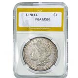 1878-CC Morgan Silver Dollar PGA MS63