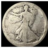 1916-D Silver Walking Liberty Half Dollar  LIGHTL