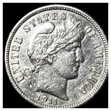 1911 Silver Barber Dime CHOICE AU