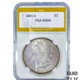 1881-S Morgan Silver Dollar PGA MS66