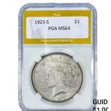 1923-S Silver Peace Dollar PGA MS64
