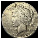 1934 Silver Peace Dollar LIGHTLY CIRCULATED LIGHT